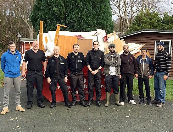 FOUR Special Police officers from Oldham Police and a group from the Ghazali Trust helped to salvage the WElsh holiday chalets FOUR Special Police officers from Oldham Police and a group from the Ghazali Trust helped to salvage the WElsh holiday chalets