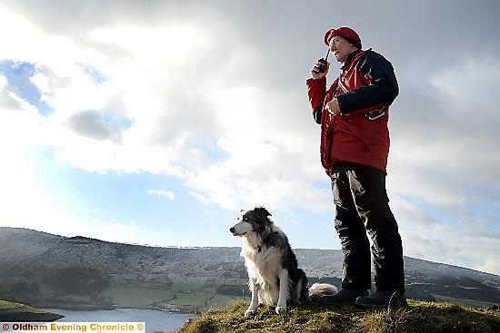 Ken Sloane with his dog Robbie from the Woodhead Team. 