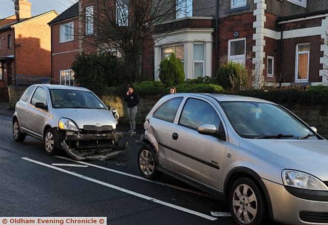 Crash on Ripponden Road, Moorside.