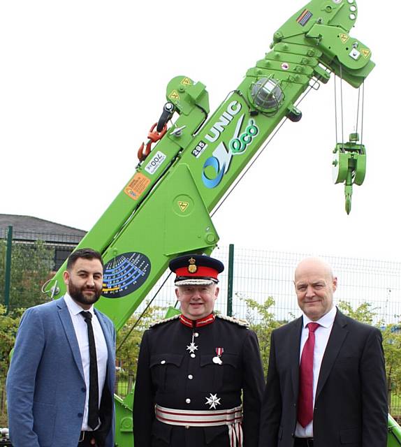 AWARD pride . . . from left, Daniel Ezzatvar, GGR marketing manager, Lord Leiutenant, Mr Warren Smith and sales director Michael Henneghan