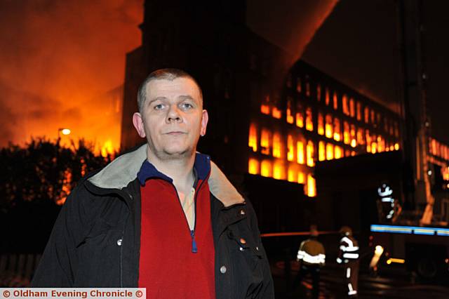 Fire at Maple Mill, Hathershaw. Ronald Butler evacuated.