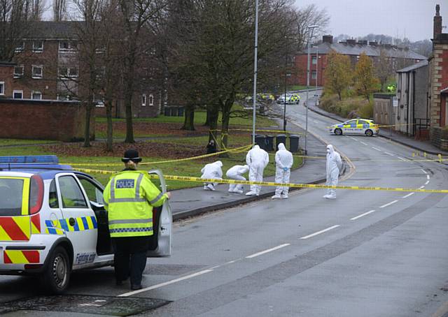 SCENE of the incident . . . in Sandy Lane, Royton