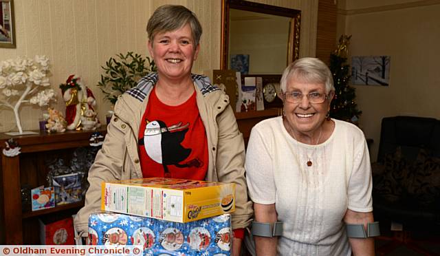 HAPPY to help . . . Michelle calls in on elderly neighbour Jean Rodgers 