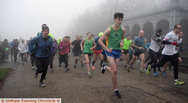 AND THEY'RE OFF . . . the Alexandra Park runners get their race under way