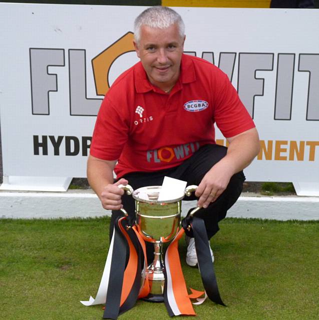 GARY Ellis after winning the Champion of Champions Cup