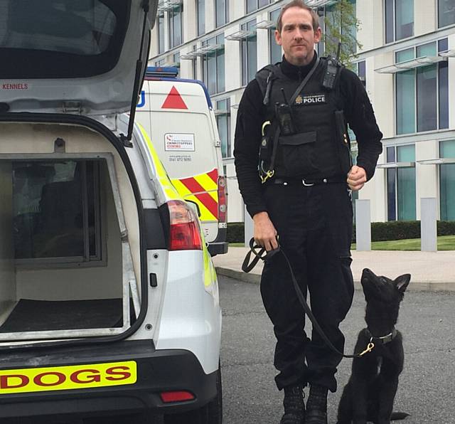 Police Dog Luther and handler PC Phil Monaghan