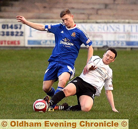 Mossley midfielder Kyle McGonigle (right). Mossley midfielder Kyle McGonigle (right).