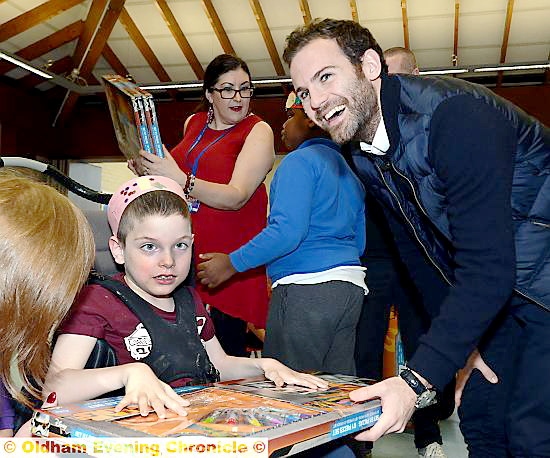 Manchester United player Juan Mata on his school visit