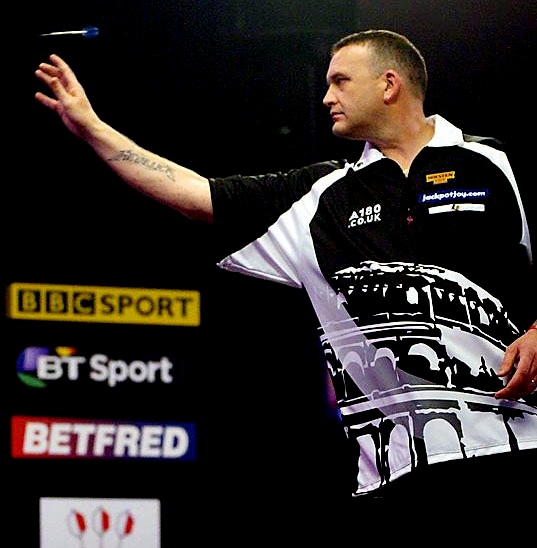 LAST LEG DEFEAT: Mark McGeeney. PICTURE by DAVID GILL/BDO. LAST LEG DEFEAT: Mark McGeeney. PICTURE by DAVID GILL/BDO.