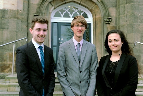 Oxbridge bound: (l-r) Daniel McLoughlin, Aaron Hartnell Booth, Emma Jackson