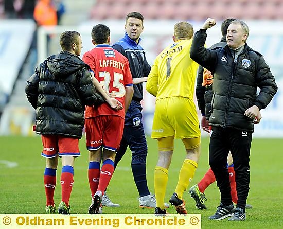 FAN SALUTE . . . John Sheridan acknowledges the travelling army. FAN SALUTE . . . John Sheridan acknowledges the travelling army.