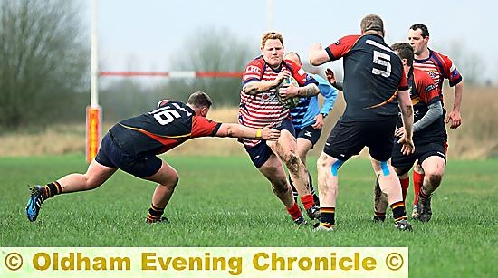 BARGING THROUGH: Oldham’s Jordan McEwan looks for a gap in the Ashton defence.
Ashton 0, Oldham 74 (at Manor Park) BARGING THROUGH: Oldham’s Jordan McEwan looks for a gap in the Ashton defence.
Ashton 0, Oldham 74 (at Manor Park)