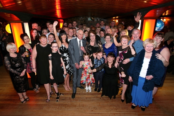 Brenda and Dennis Massey, (front, centre), dance teachers and owners of the Billingtons dance academy, pictured with friends, pupils and well-wishers at the farewell dance
