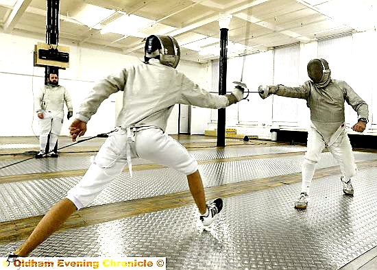 Jacob Tully (left) and Rick Kent practise their swordplay Jacob Tully (left) and Rick Kent practise their swordplay