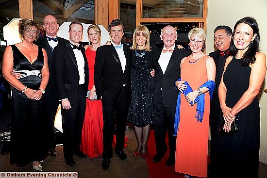 Pictured from the left are Wendy Whaley, Dave Whaley, managing editor of the Oldham Evening Chronicle, Michael Unsworth, Terri Unsworth, John Stapleton, Lynn Faulds Wood, Chris Redmond, Anne Redmond, head teacher at Kingfisher School, John Abrahams and Debbie Abrahams MP for Oldham East and Saddleworth