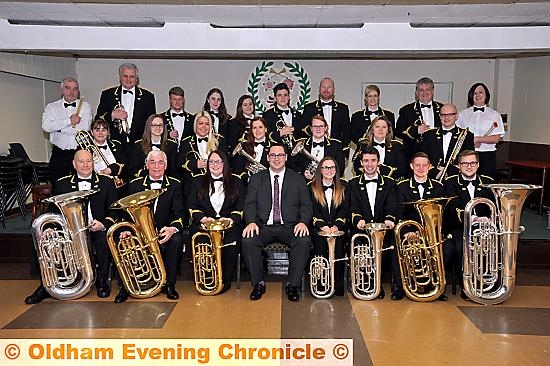 Boarshurst Silver Band - the only Oldham brass band to qualify for the National Championship, with conductor James Garlick Boarshurst Silver Band - the only Oldham brass band to qualify for the National Championship, with conductor James Garlick