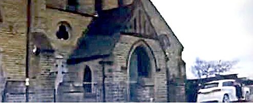 THE scene of the crash, in front of St Patrick’s church THE scene of the crash, in front of St Patrick’s church