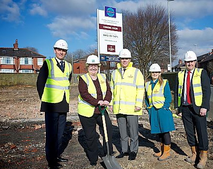 HIGHLY-anticipated development on former school site: (l-r) Ben Hill, principal regeneration officer (residential), leader of Oldham Council, Jean Stretton, Brendan Blythe, regional director for Galliford Try Partnerships, Sian Pitt, sales manager, Linden Homes North-West and Simon Parr, contracts manager for Galliford Try Partnerships. HIGHLY-anticipated development on former school site: (l-r) Ben Hill, principal regeneration officer (residential), leader of Oldham Council, Jean Stretton, Brendan Blythe, regional director for Galliford Try Partnerships, Sian Pitt, sales manager, Linden Homes North-West and Simon Parr, contracts manager for Galliford Try Partnerships.