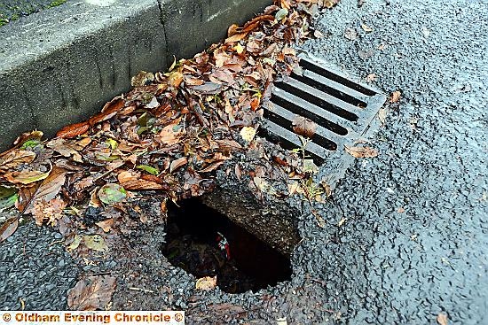 THE hole in Ash Grove, Springhead - which appeared four months ago THE hole in Ash Grove, Springhead - which appeared four months ago