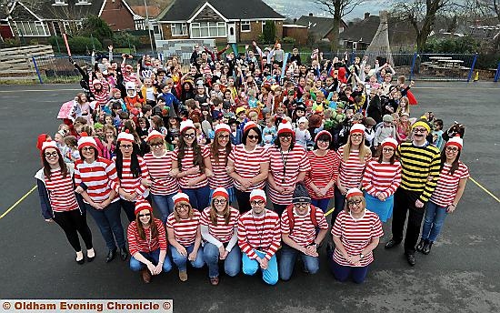 St Anne's School, Lydgate’s bunch of Wallies - otherwise known as the teaching staff, with pupils! 