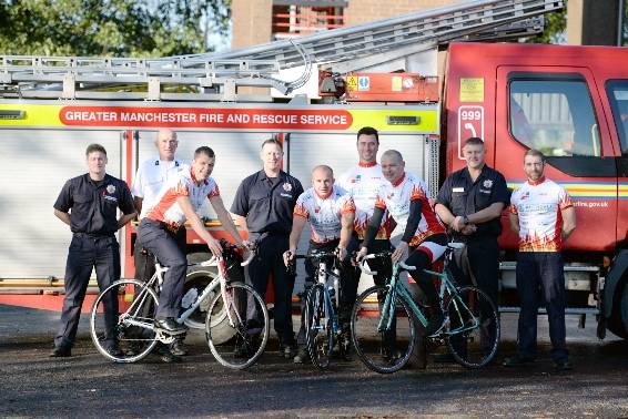 BLAZING Saddles . . . from left, Chris Hutchins, Phil Courtnell, Ian Hall, Mark Canning, Lee Cropper, Chris Derbyshire, Julian Hodges, Chris Dean and Matt Davenport ready for their marathon challenge BLAZING Saddles . . . from left, Chris Hutchins, Phil Courtnell, Ian Hall, Mark Canning, Lee Cropper, Chris Derbyshire, Julian Hodges, Chris Dean and Matt Davenport ready for their marathon challenge