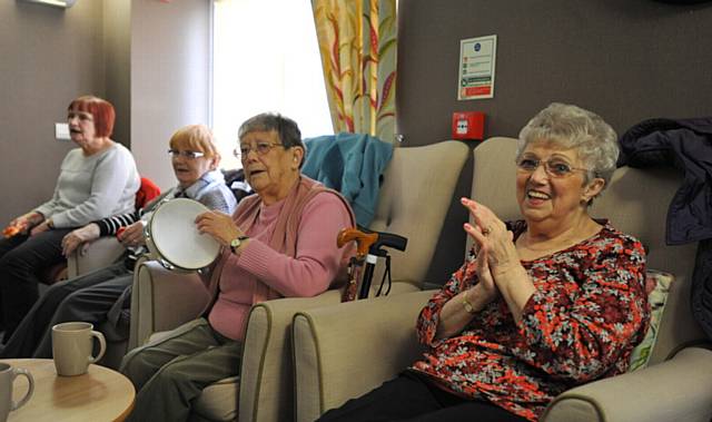 DEMENTIA awareness sessions at St Herbert’s Court in Chadderton. From left: Sandra Stone, Pauline Smith, Barbara Whiteman and Rena Wright.