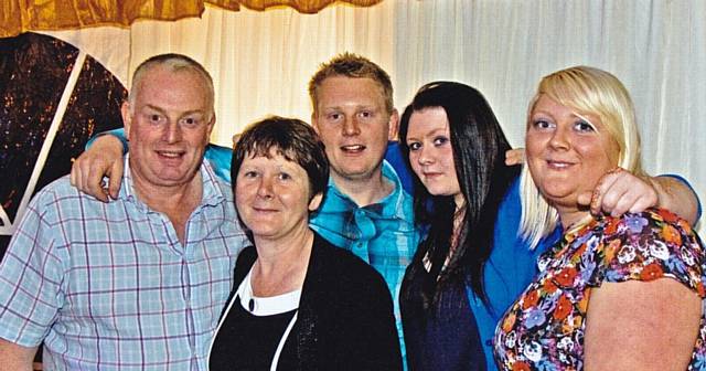 TRIBUTES paid . . . .Chadderton and Failsworth Rotary Club president John Blakeman pictured with his wife Christine, son Richard and daughters Rachel and Charlotte
