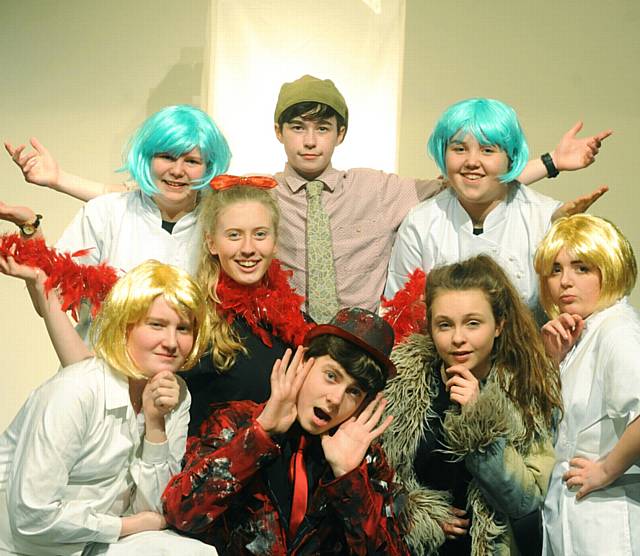 THE cast, left to right, back: Katie Seddon, Danny Goodwin, Megan Makin. Middle: Ethan Curly, Emma Bradbury, Imogen Sleith, Lucy Spratt. Front: Calum Ford.