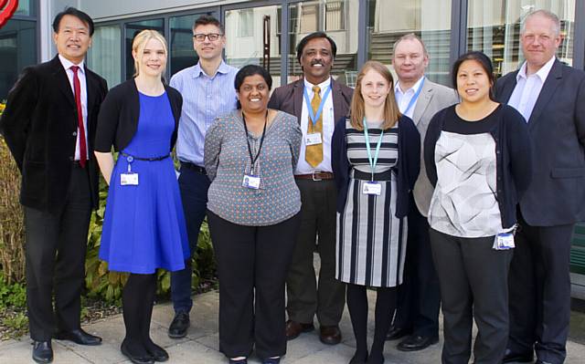 AWARD nomination... (L-R) Zack Fang, Consultant Microbiologist; Emma Hughes, Senior Clinical Pharmacist (Antimicrobials); Dimitrios Mermerelis, Microbiology Registrar; Vinutha Siddaraju, Microbiology Registrar; Joel Paul, Consultant Virologist; Charlotte Brookfield, Microbiology Registrar; Ivor Cartmill, Consultant Microbiologist; Shuk In (Anita) Ho, ePMA Pharmacy System Manager and Clinical Pharmacist; Mark Livingstone, Head of Pharmacy