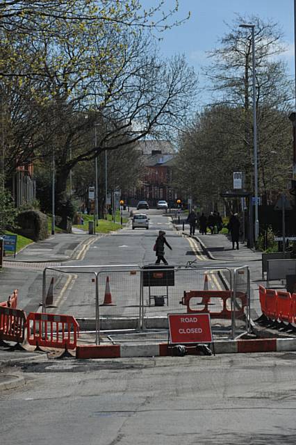 Resurfacing work taking place on Waterloo Street, Glodwick.