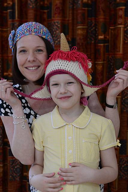 INSPIRATIONAL... Eva Clayton, pictured with her mum Jill Clayton, suffers from a form on kidney cancer known as Wilms' tumour and is undergoing treatment.