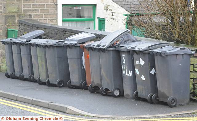 PILING up . . . bins on Walkers Lane, Springhead