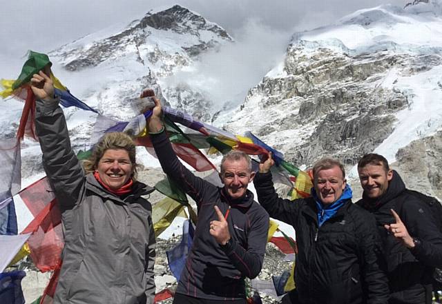 MARATHON team . . . Steve Watts (second left) with sister-in-law Carla (left), brother Peter and son Matthew 