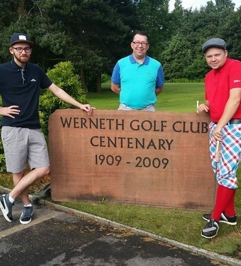 FAMILY pride ... Werneth vice-captain Andy Hey with victorious son Gareth (right) and other son Callum