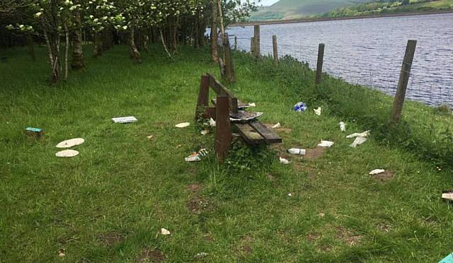 RUBBISH strewn at the Life for a Life memorial park at Dovestone