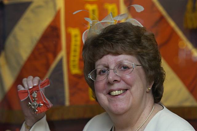 CHRISTINE Bennett after receiving her MBE medal.