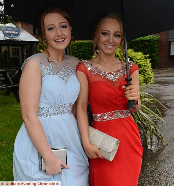 TOP of the frocks . . .  Kerys Henry and Ellie Higgins