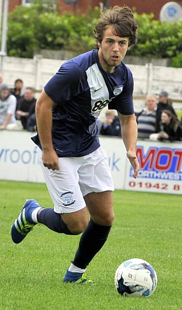 BEN PEARSON . . . the Preston midfield man is back in the borough for tonight's friendly at SportsDirect.com Park