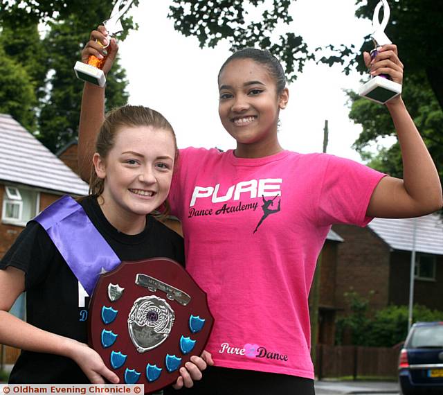 COURTNEY Burns (left) and Macy Keylock celebrate their success COURTNEY Burns (left) and Macy Keylock celebrate their success