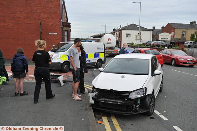 Crash involving two cars on Ripponden Road, Watersheddings.