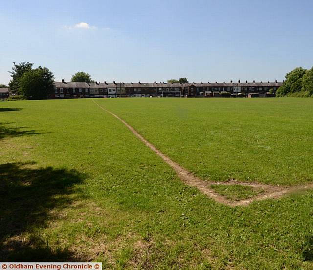 UNDER threat . . . the football field next to Coalshaw Green Park could make way for housing
