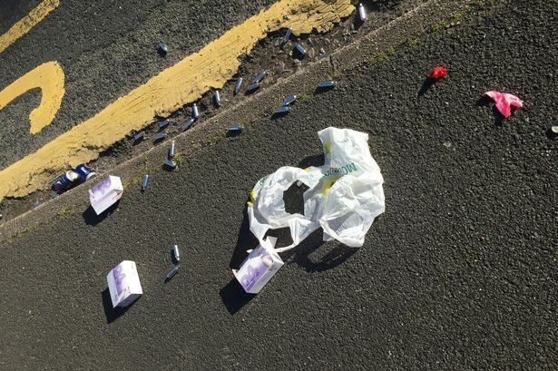 Nitrous Oxide containers littering Clive Road in Failsworth