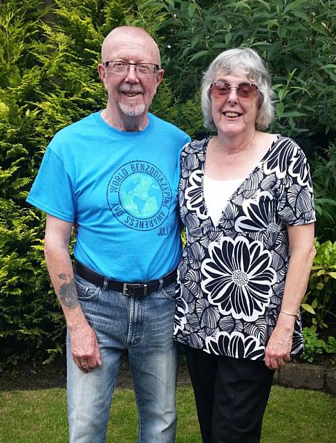 Barry Haslam and wife Sue promoting World Benzodiazapine Awareness Day on July 11 Barry Haslam and wife Sue promoting World Benzodiazapine Awareness Day on July 11