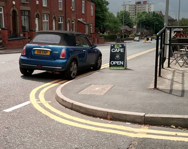 'DANGEROUS' . . . a resident complained that the vehicle in Ripponden Road was obstructing views for drivers