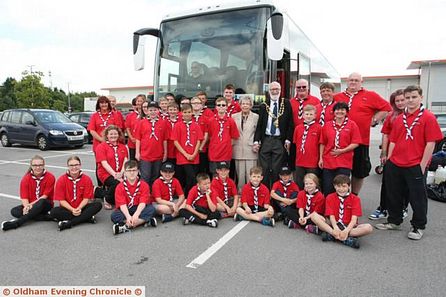 SEND-OFF . . . the mayor and mayoress, Councillor Derek and Di Heffernan, with the children SEND-OFF . . . the mayor and mayoress, Councillor Derek and Di Heffernan, with the children