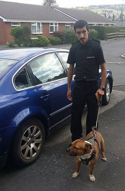 Dog saved from hot car