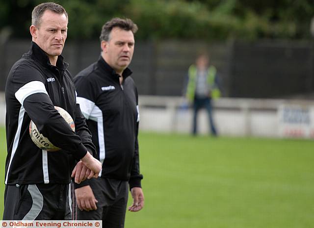 Mossley Joint managers (l-r) Peter Band and Lloyd Morrison