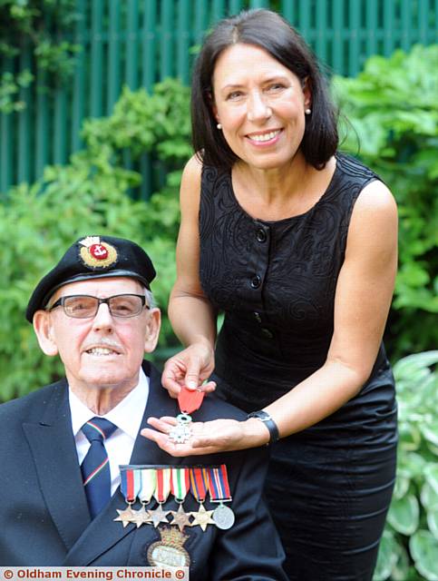 THE presentation to Harry by MP Debbie Abrahams THE presentation to Harry by MP Debbie Abrahams