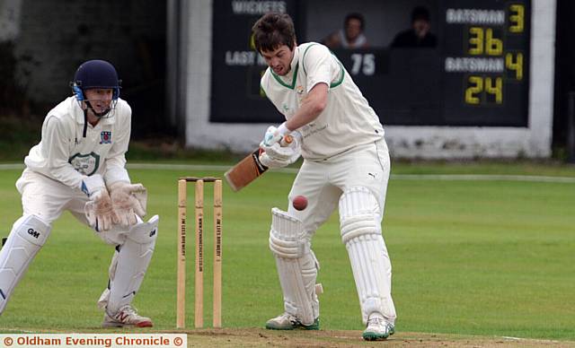 FIVE 'CUP FINALS' ARE BECKONING . . . Heyside captain Ryan Barnes in action against Uppermill last weekend, when he scored 75