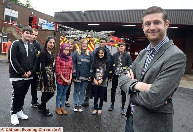 TRYING a trade . . . participants with Oldham West and Royton MP Jim McMahon